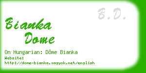bianka dome business card