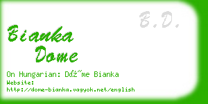 bianka dome business card